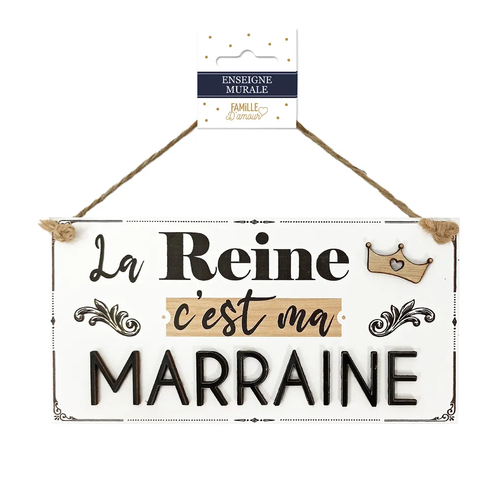[STC-CD7202] Plaque Bois "Marraine Reine"