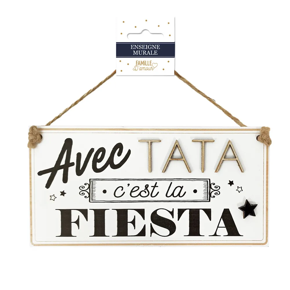 [STC-CD7208] Plaque Bois "Tata Fiesta"