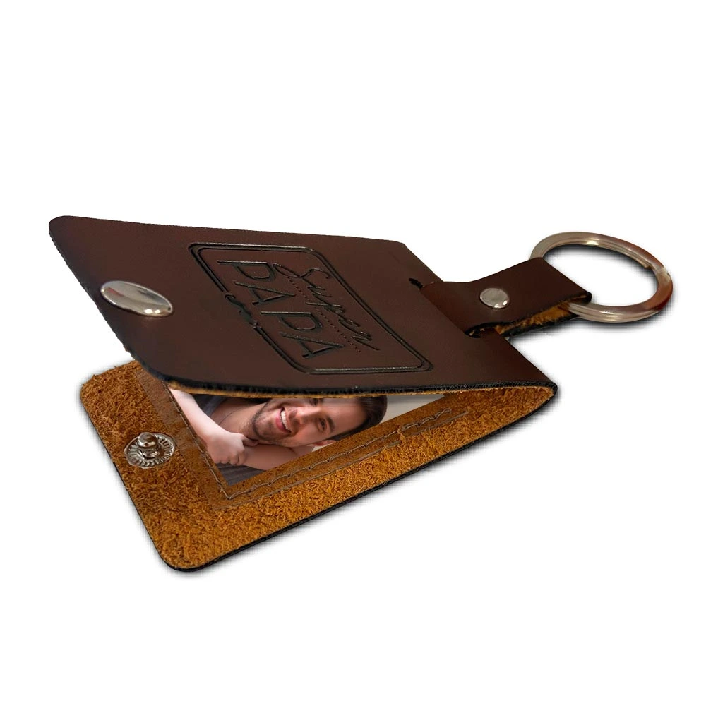 [STC-CD6740] Porte Cle Photo "Super Papa"