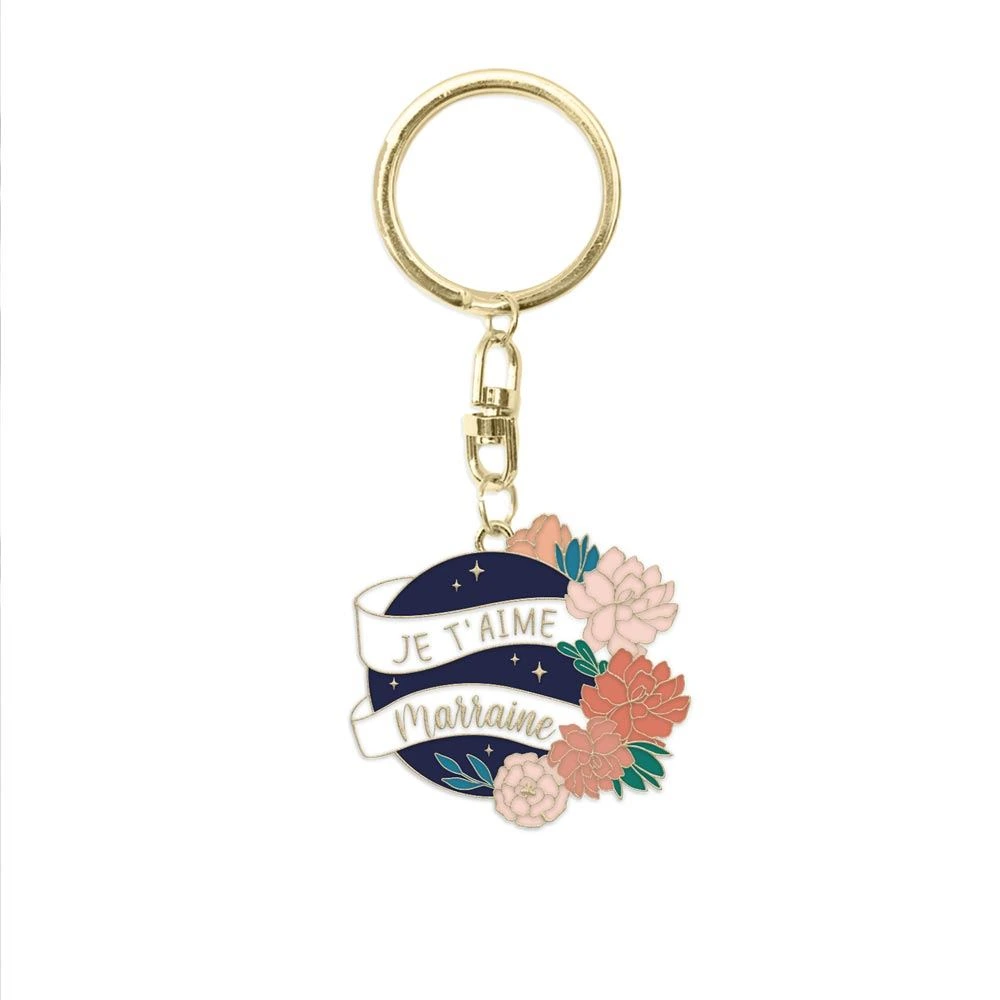 [STC-CD7679_07] Porte Cle "Je T Aime Marraine"