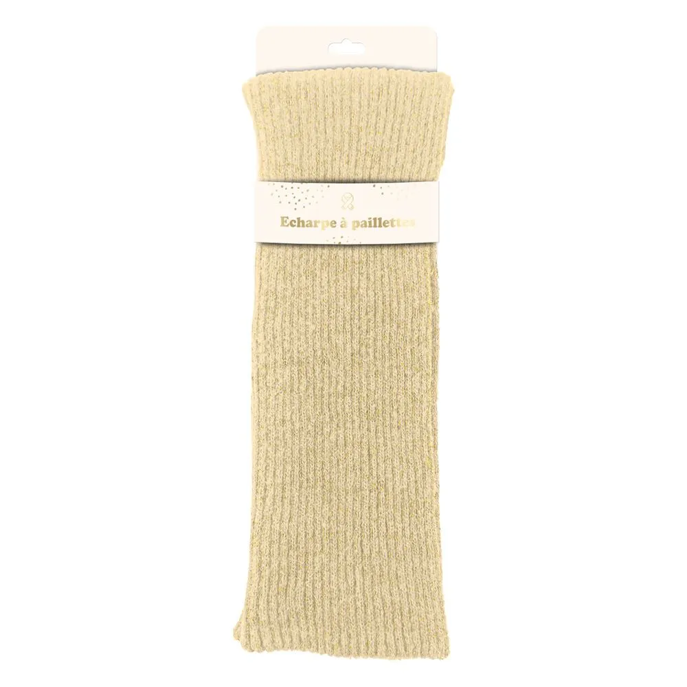 [STC-CD10166V05] Echarpe Paillettes Beige