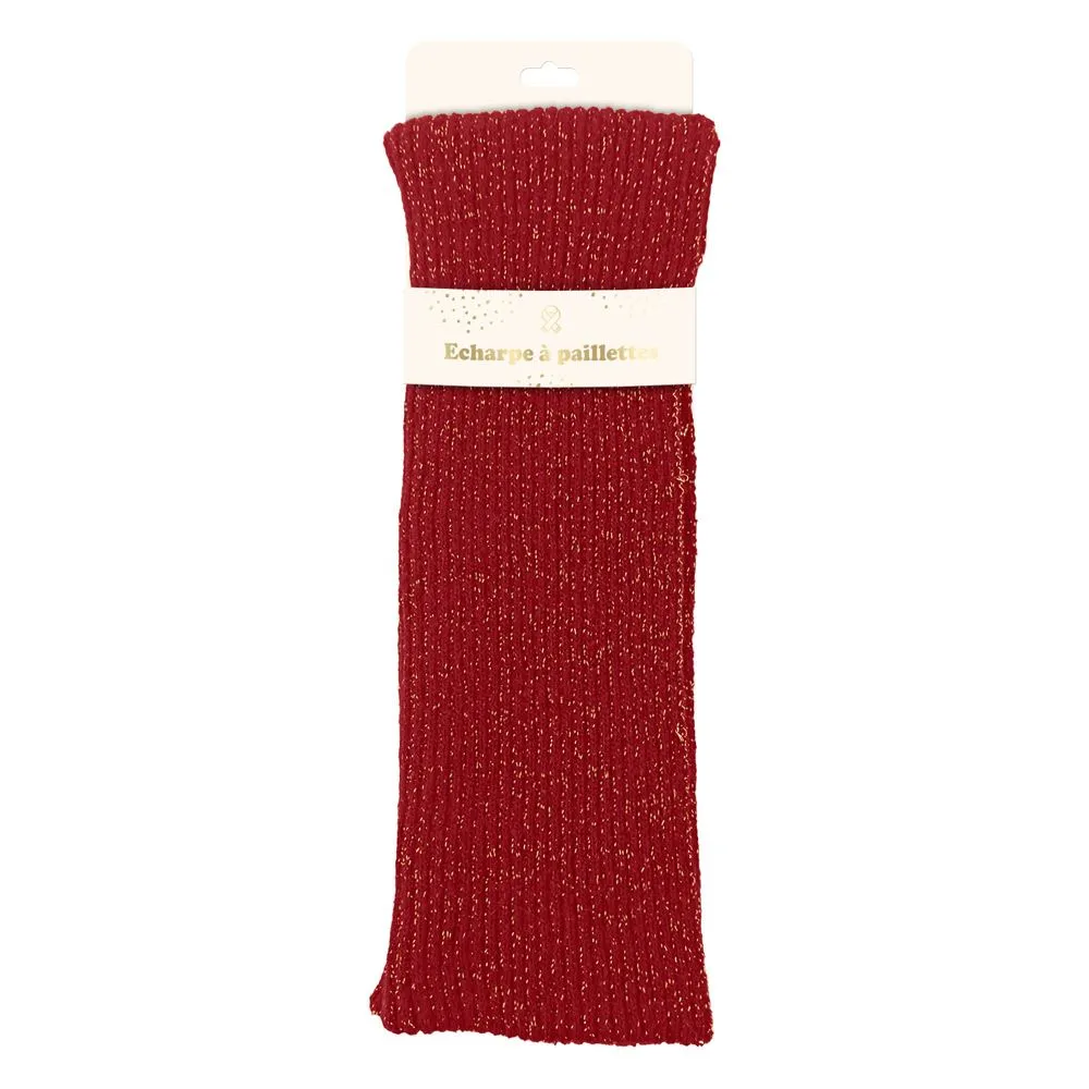 [STC-CD10166V07] Echarpe Paillettes Rouge