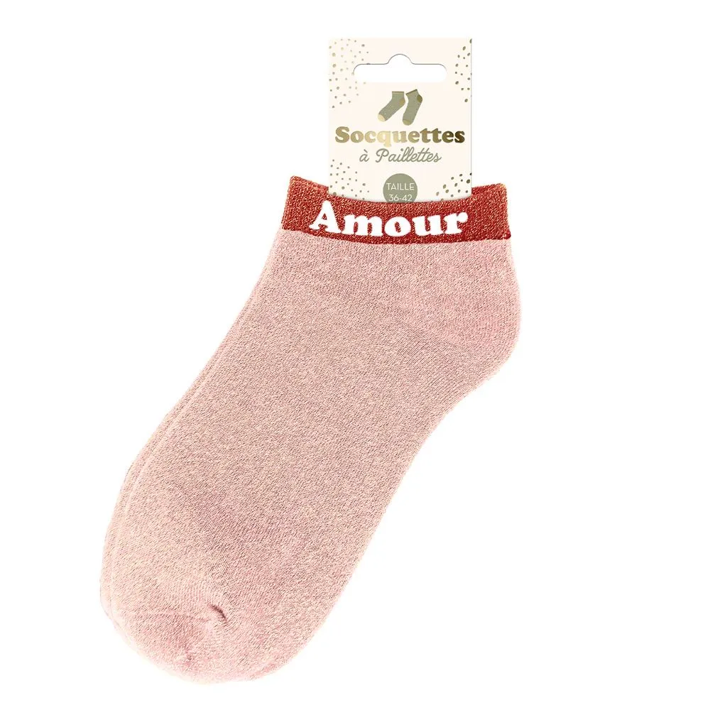 [STC-CD10247V15] Socquettes Paillettes Amour