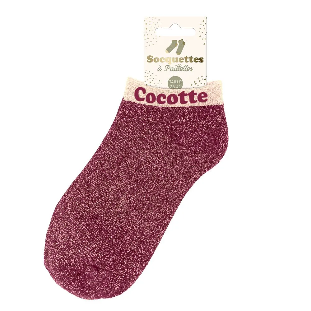 [STC-CD10247V22] Socquettes Paillettes Cocotte