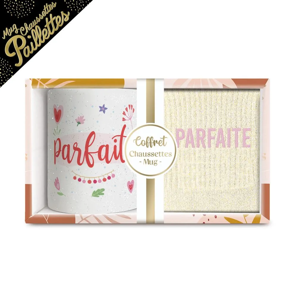 [STC-CD8672BV24] Coffret Mug Chaussettes A Paillettes Parfaite