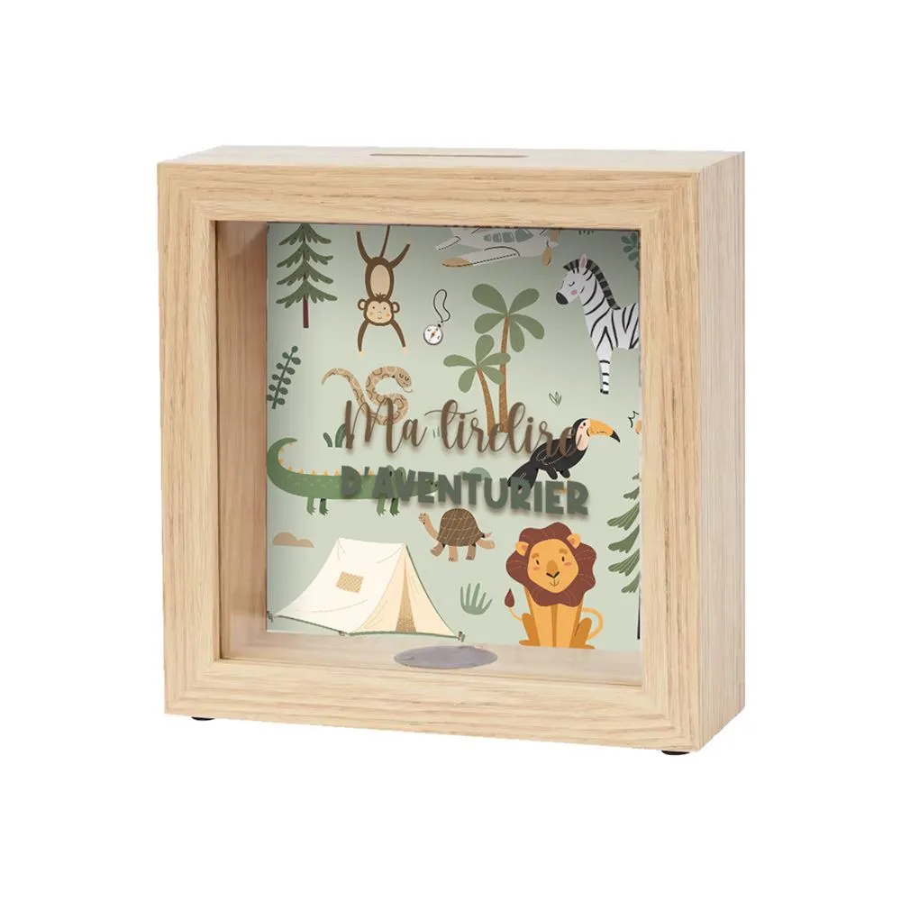 [STC-CD9518V01] Tirelire Carre Enfant Aventurier