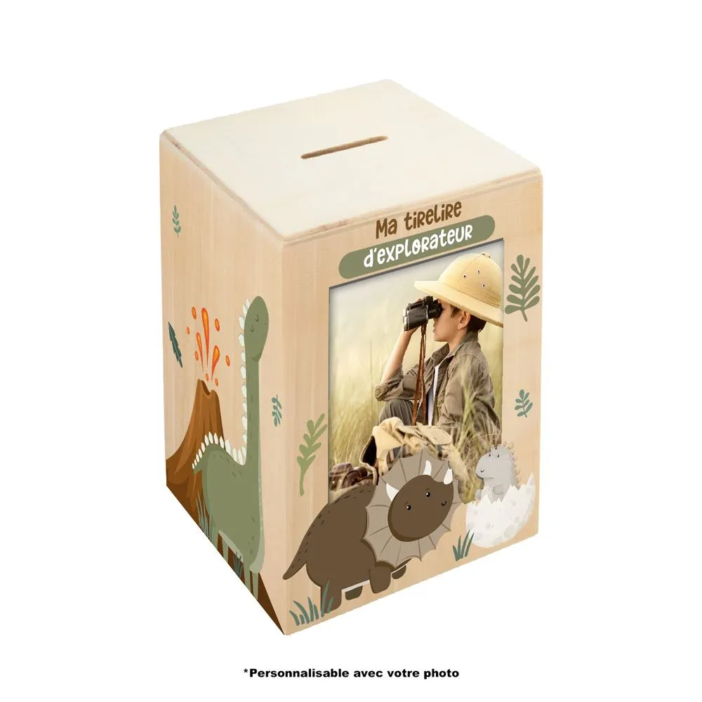 Tirelire Bois Enfant Explorateur