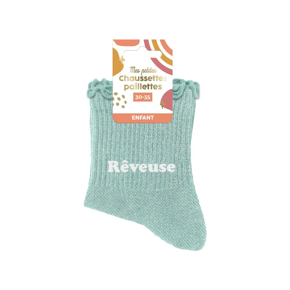 [STC-CD10131V03] Chaussettes Paillettes Enfant Rêveuse 6-10Ans Fille