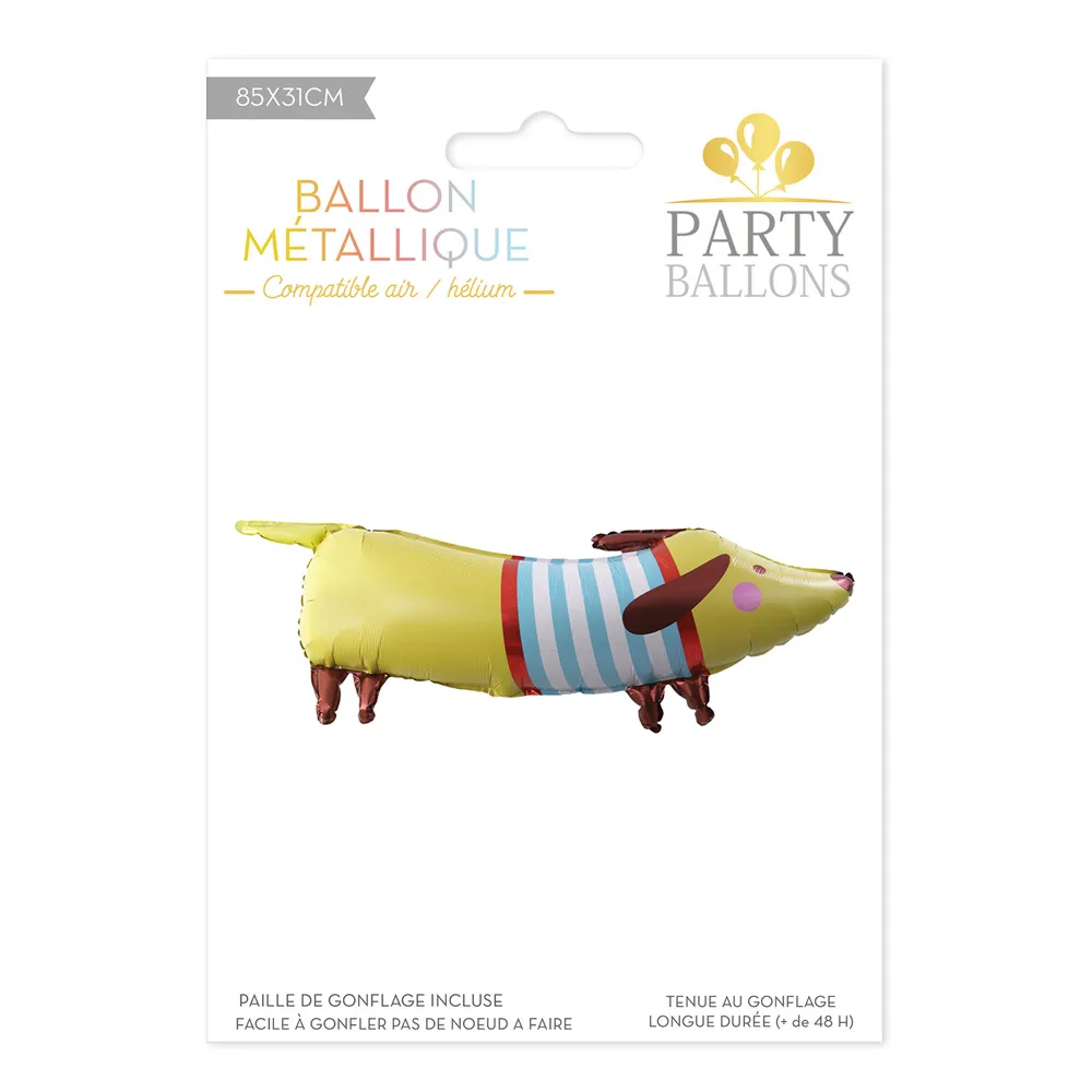 [STC-CD7966_16] Ballon Metal Chien Saucisse