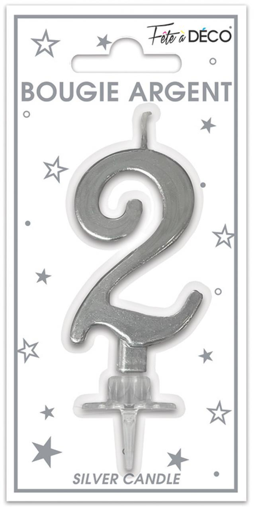 Bougie Metallique Argent 2