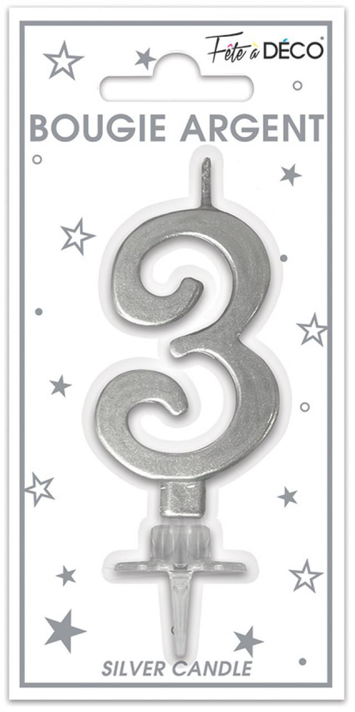 Bougie Metallique Argent 3