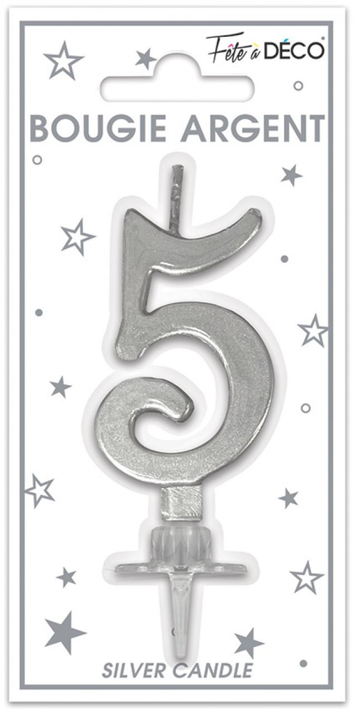 Bougie Metallique Argent 5