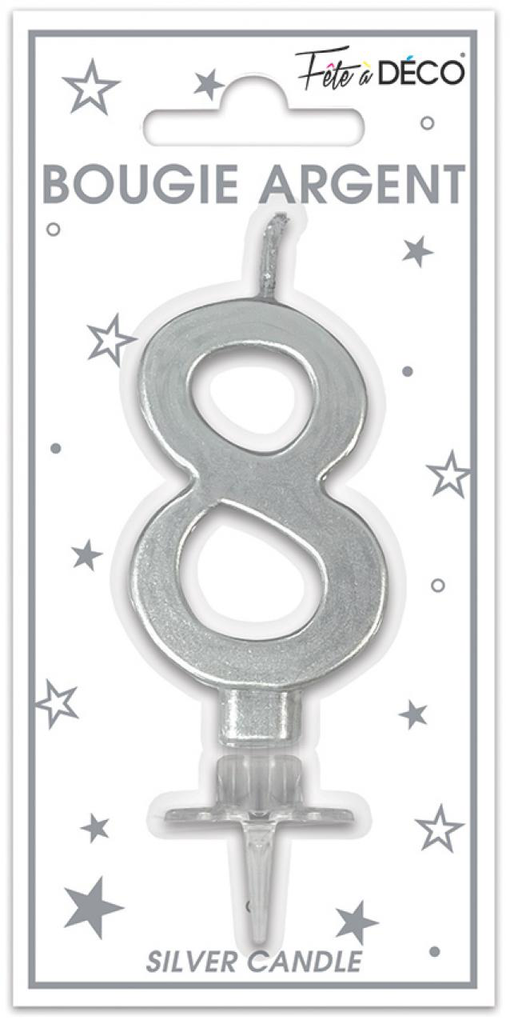 Bougie Metallique Argent 8