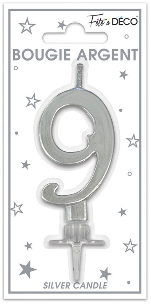 Bougie Metallique Argent 9