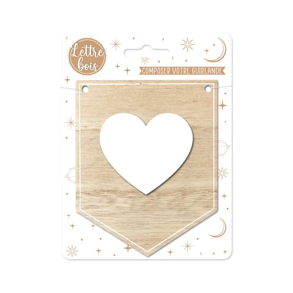 [STCCD7009_27] Plaque Coeur Pour Guirlande
