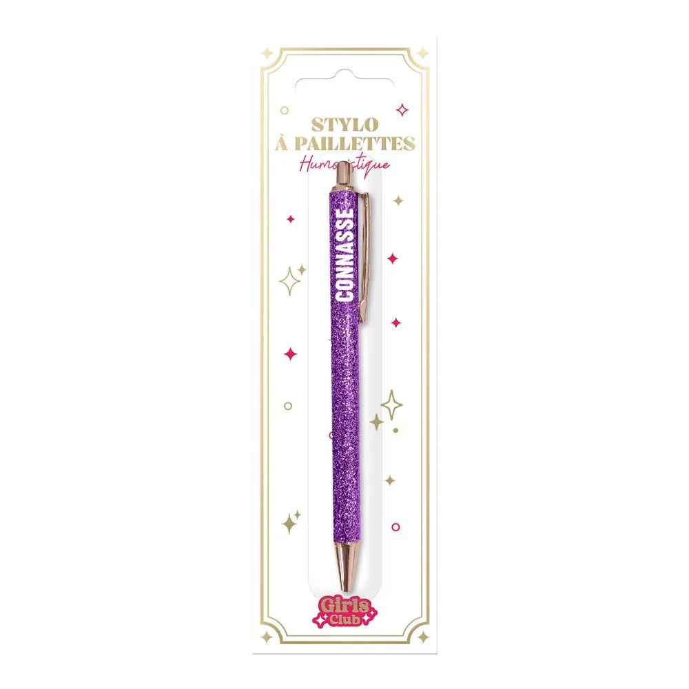 Stylo A Paillettes Violet Connasse