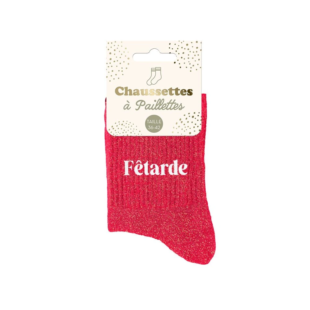 Chaussettes Paillettes Fetarde Rouge
