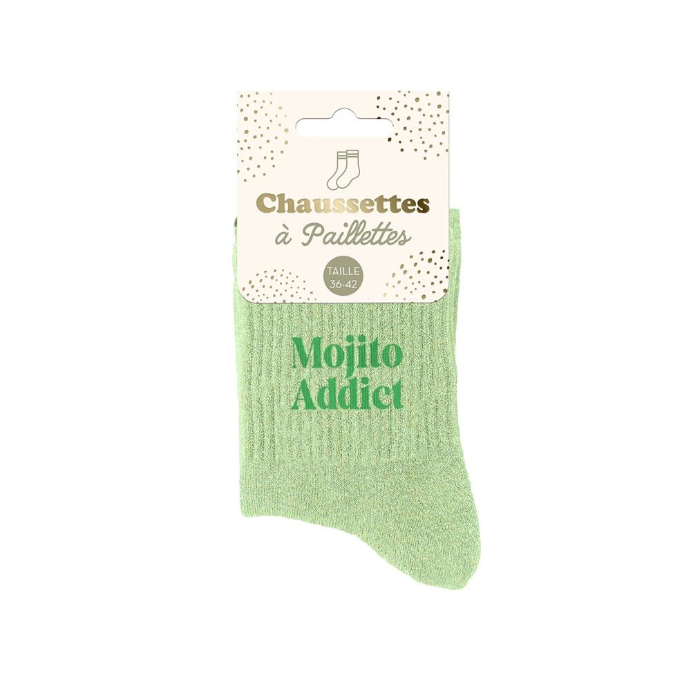 [STC-CD8425V124] Chaussettes Paillettes Mojito Addict
