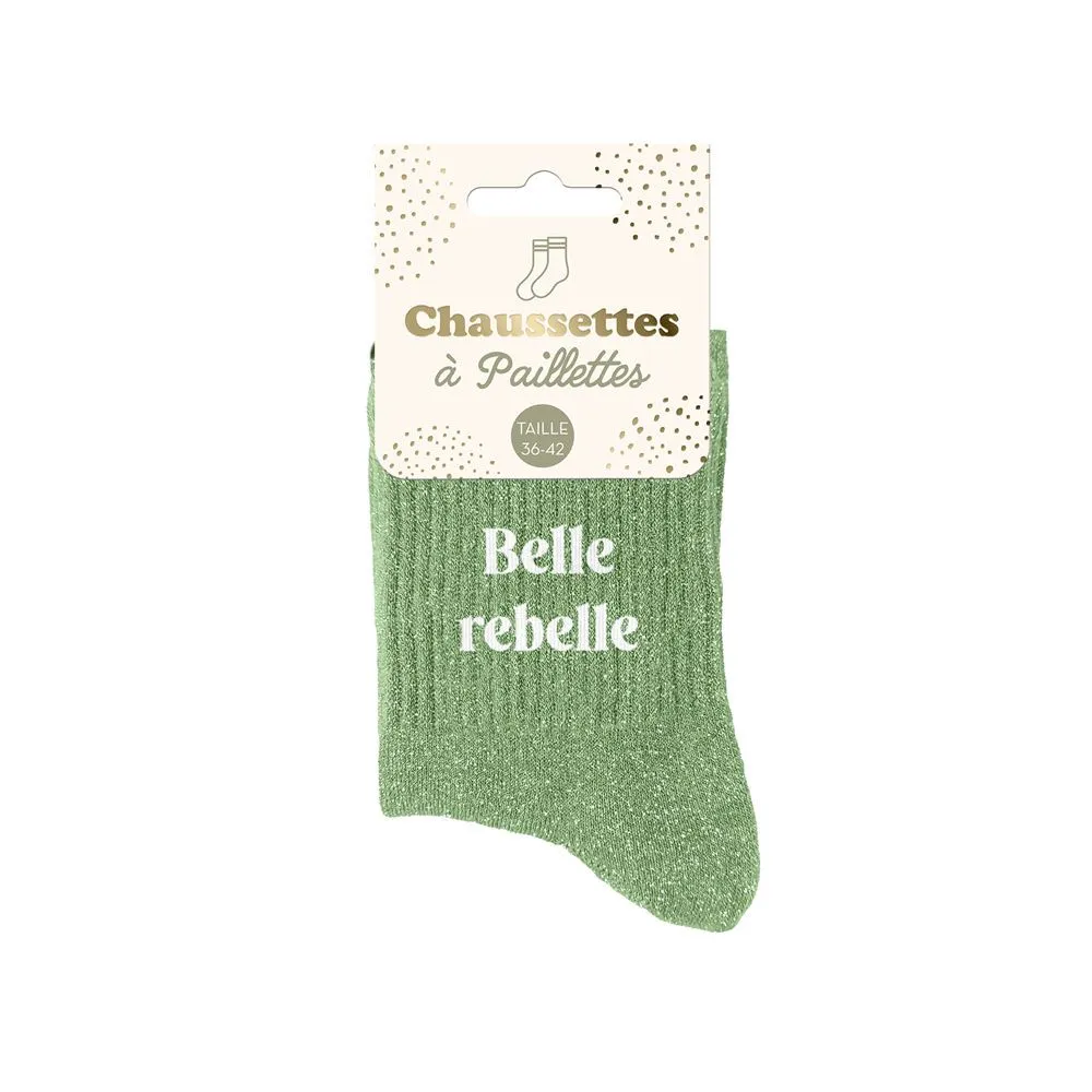 [STC-CD8425V134] Chaussettes Paillettes Belle Rebelle