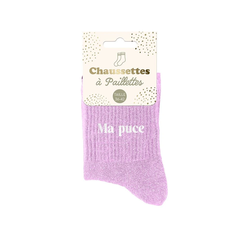 [STC-CD8425V135] Chaussettes Paillettes Ma Puce