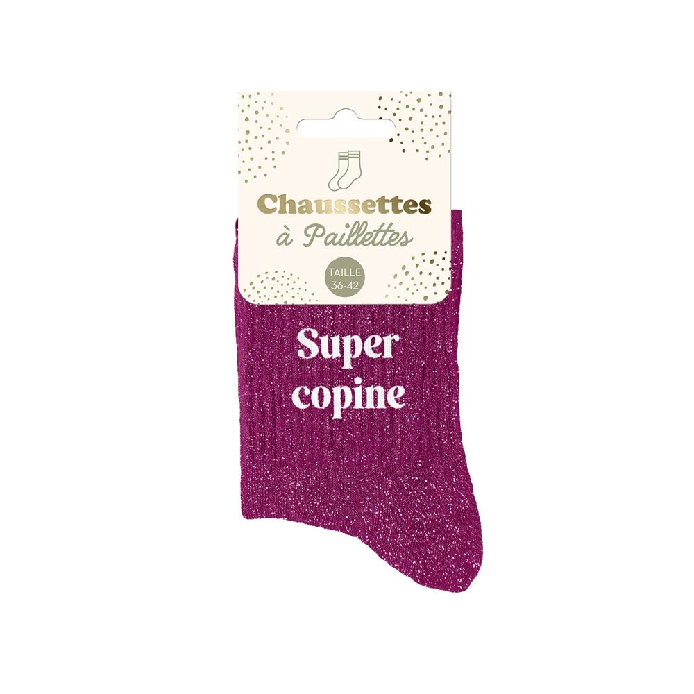 [STC-CD8425V136] Chaussettes Paillettes Super Copine