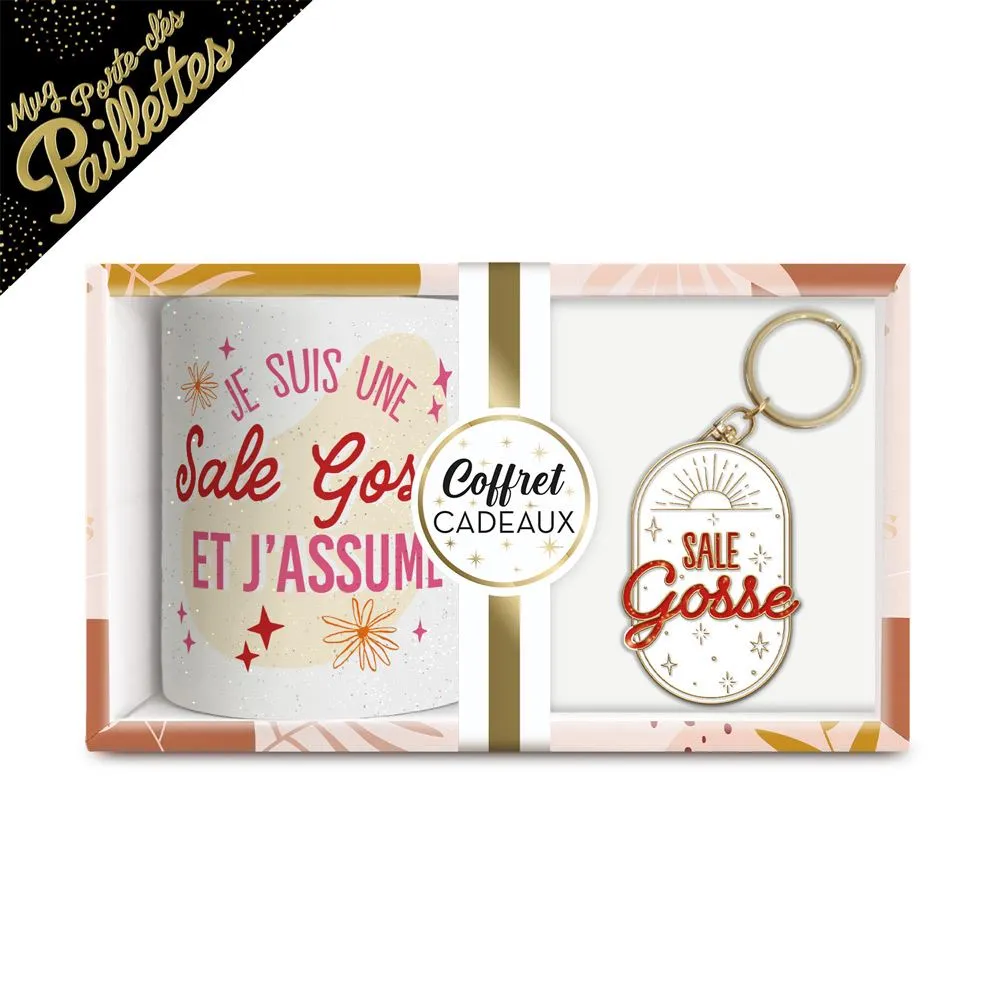 [STC-CD10318BV10] Coffret Mug Porte Cles Paillettes Sale Gosse