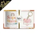 Coffret Mug Porte Cle "Mamie Cherie" A Paillettes