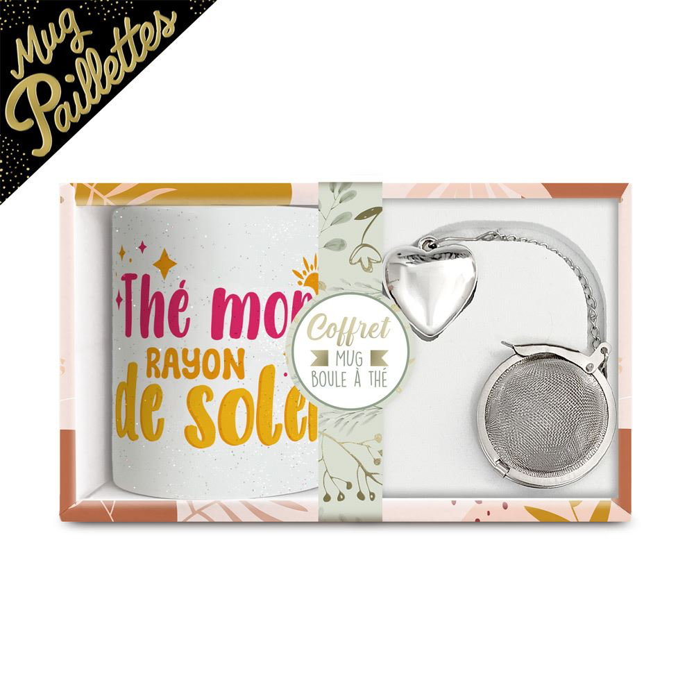 Coffret Mug Boule A The "Tasse De The" A Paillettes
