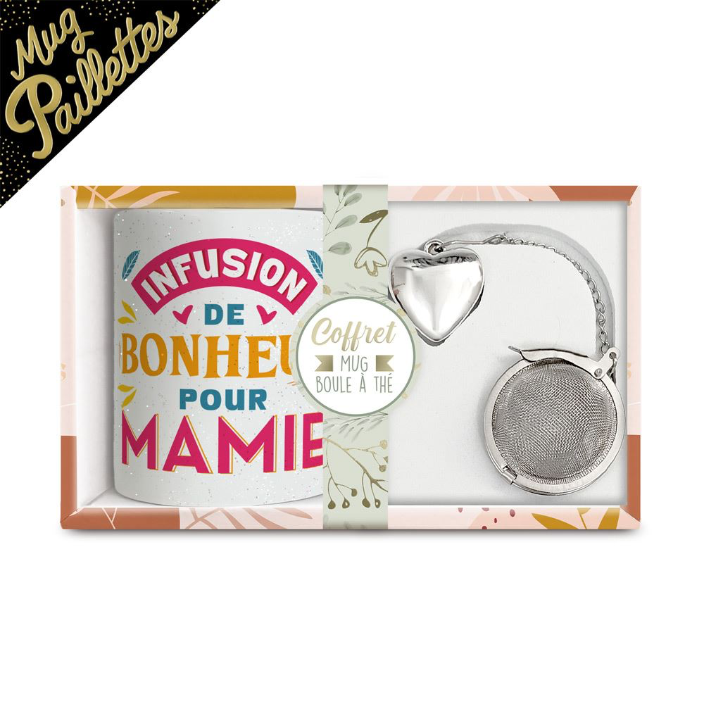 [STC-CD7737B_02] Coffret Mug Boule A The "Mamie" A Paillettes