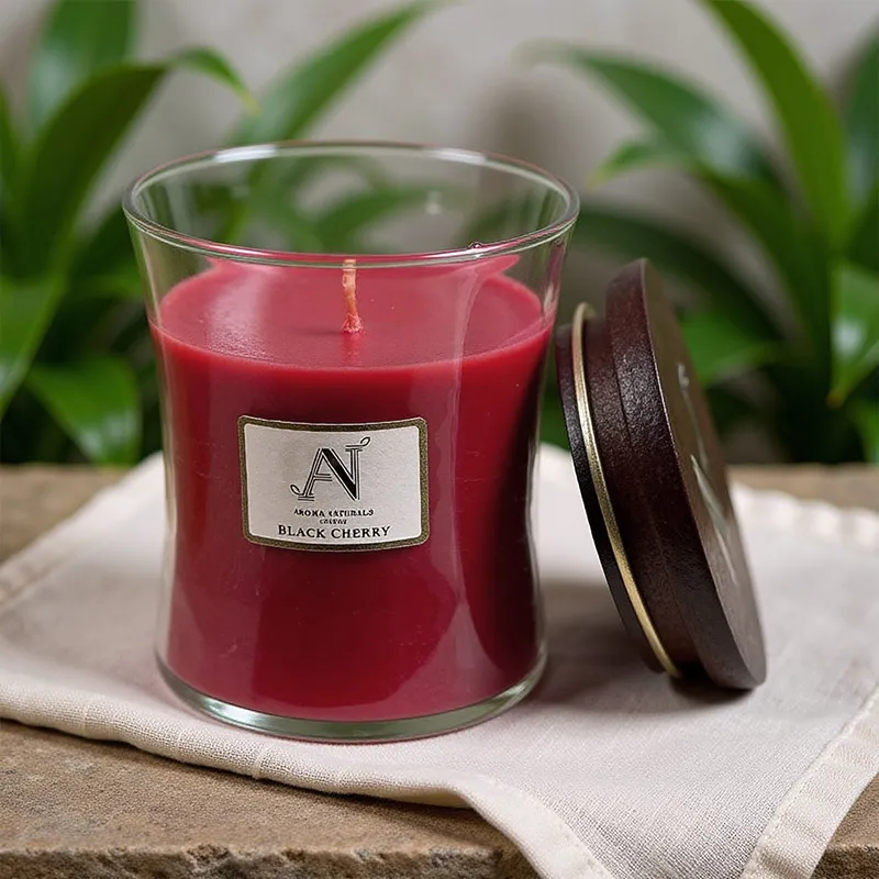 [VDC- ANLCRCS001R] Aroma Naturals Contemporary Candle Black Cherry 320G Small