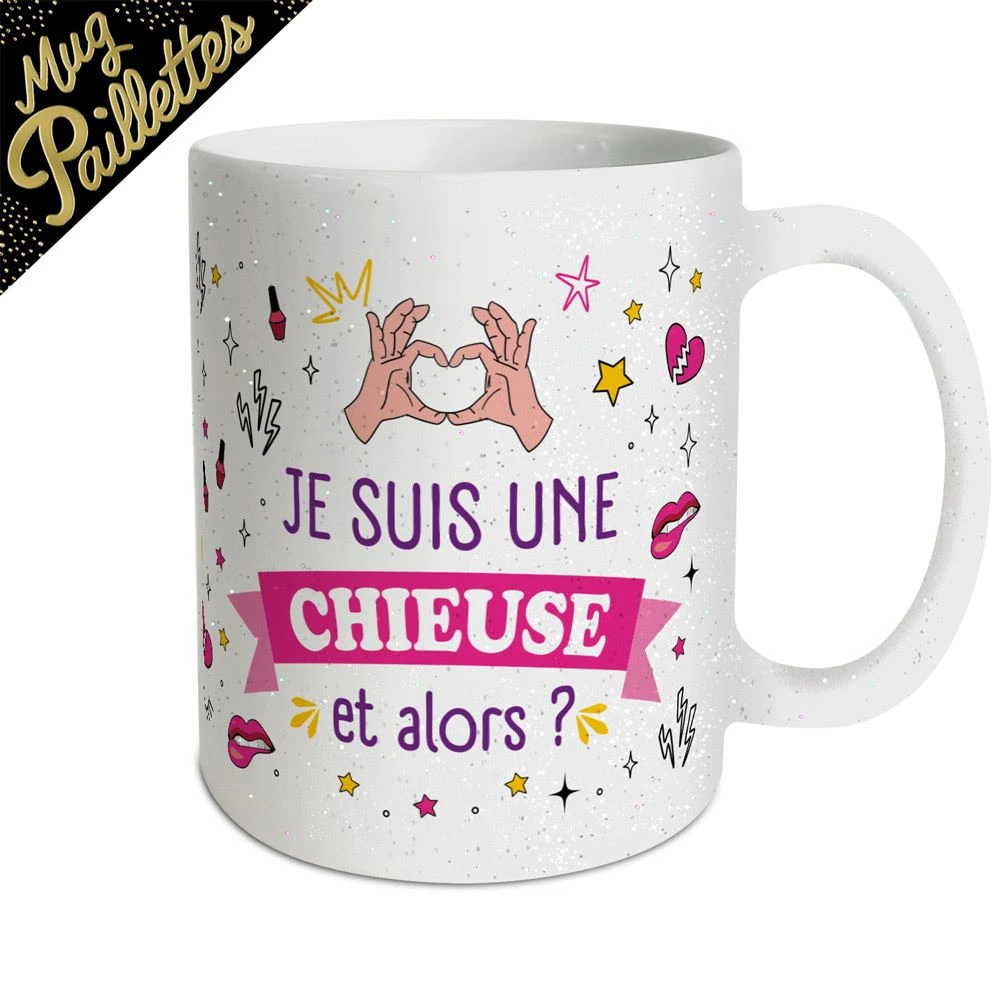 [STC-CD10315V10] Mug A Paillettes Chieuse