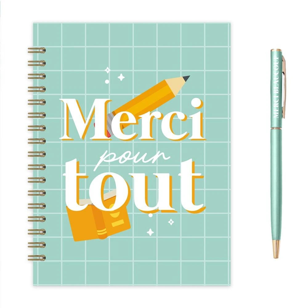 Coffret carnet de notes Merci