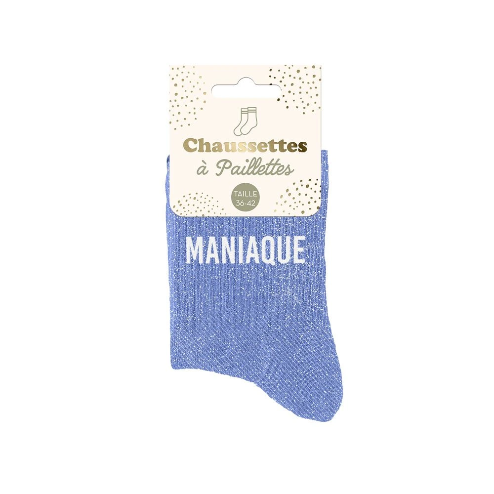 Chaussettes Maniaque Bleues Pailletées**