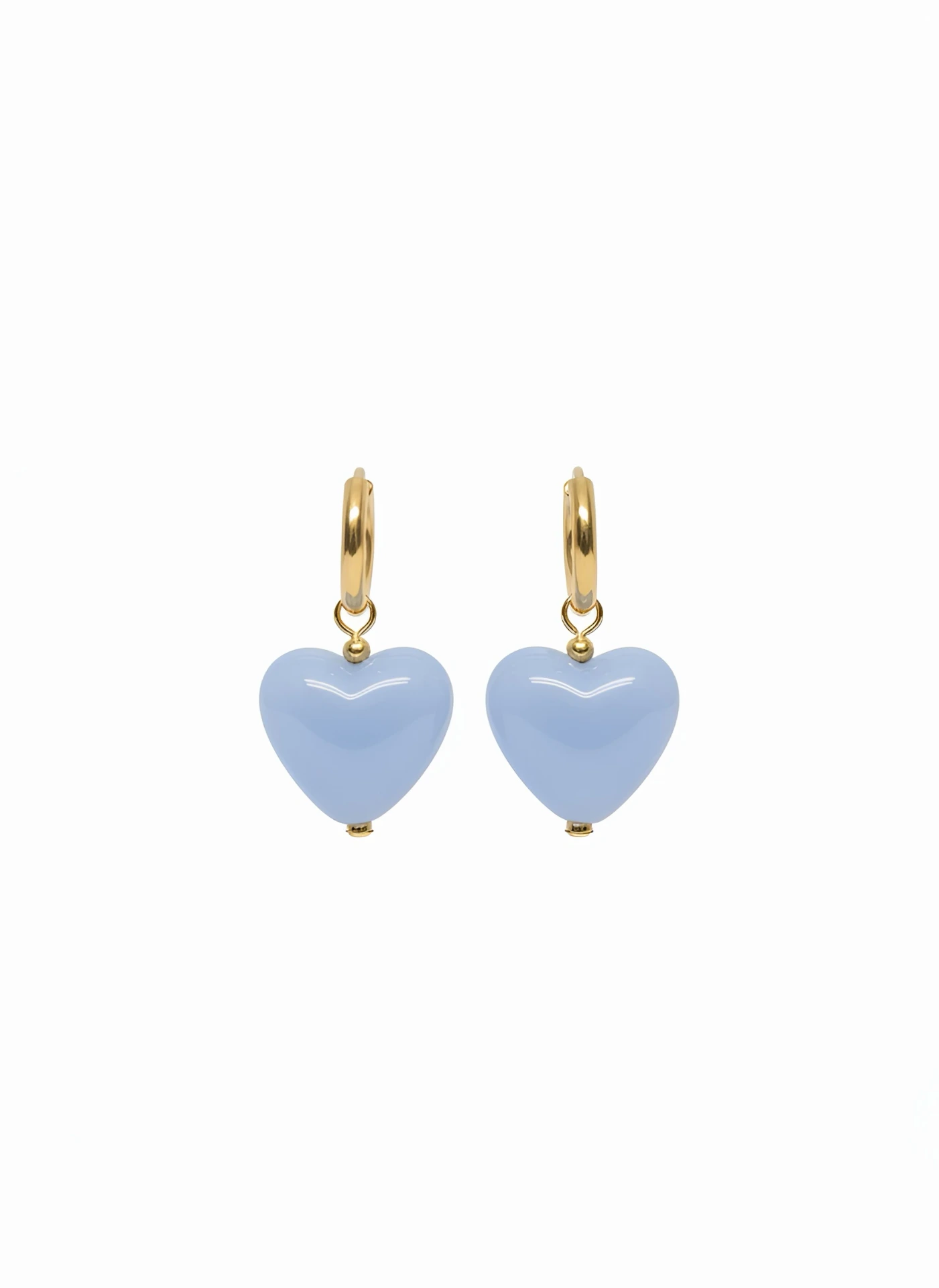 Boucle d'oreille coeur bleu