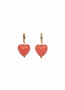 Boucle d'oreille Cœurs Corail