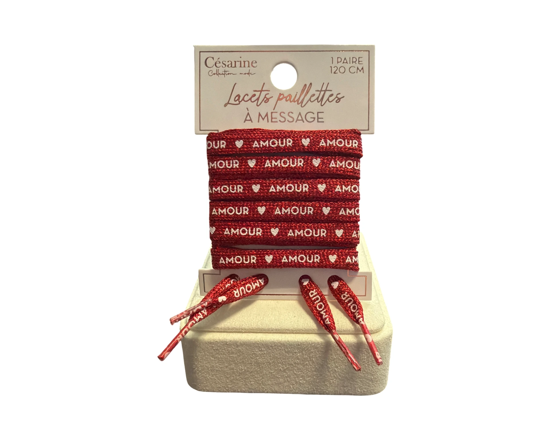 Lacets paillettes Amour