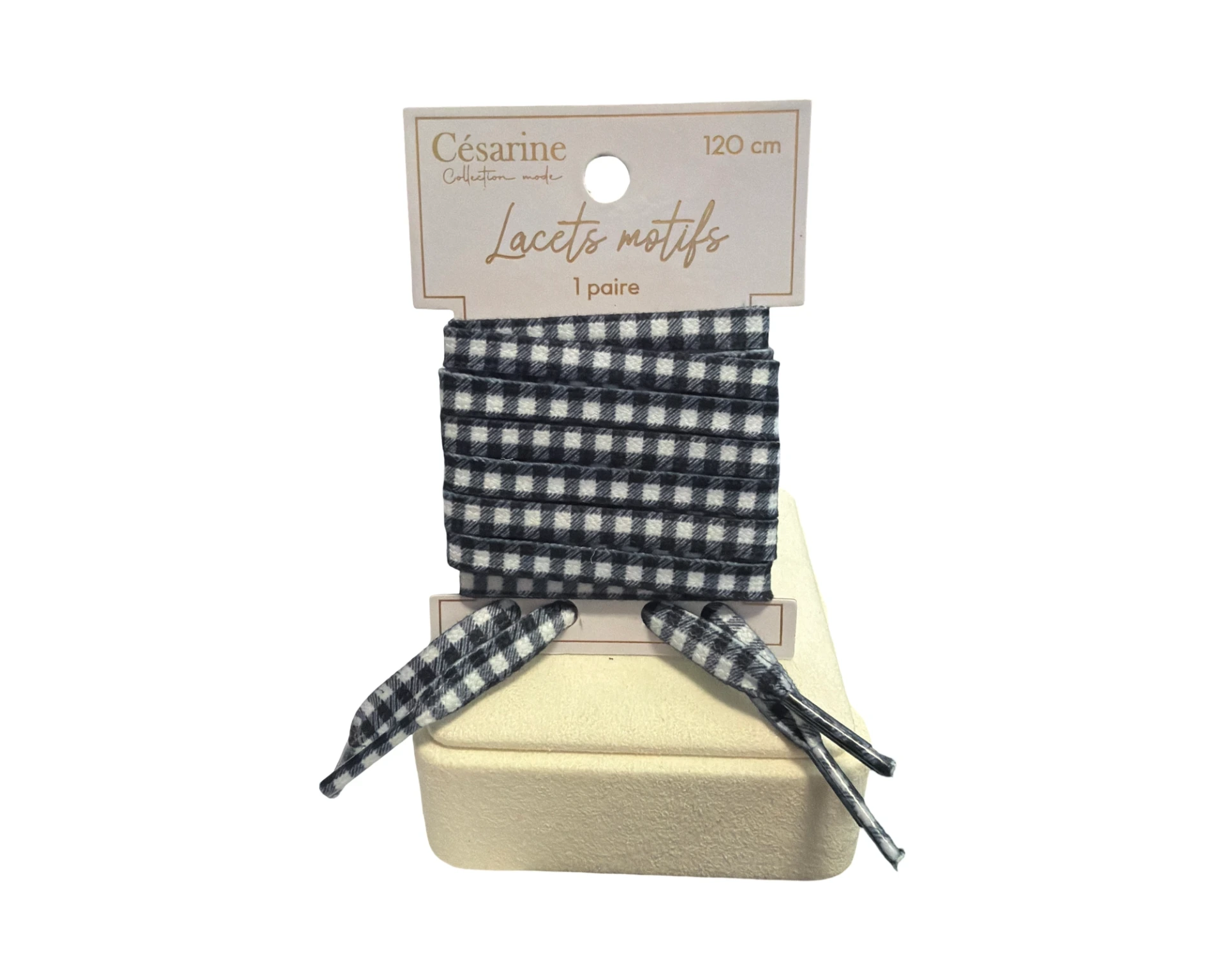 [STC-CD10174-3] Lacets motif noir