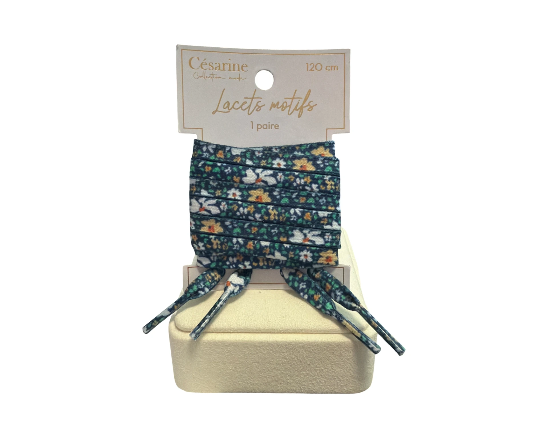 [STC-CD10174-5] Lacets motif bleu