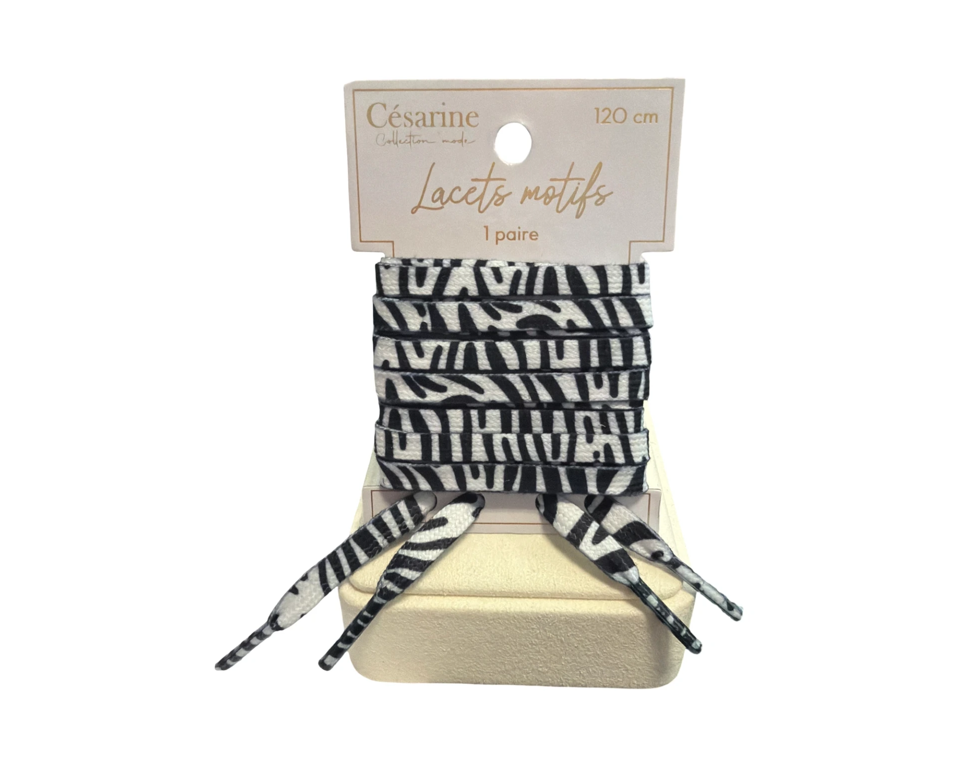 [STC-CD10174-8] Lacets motif zèbre