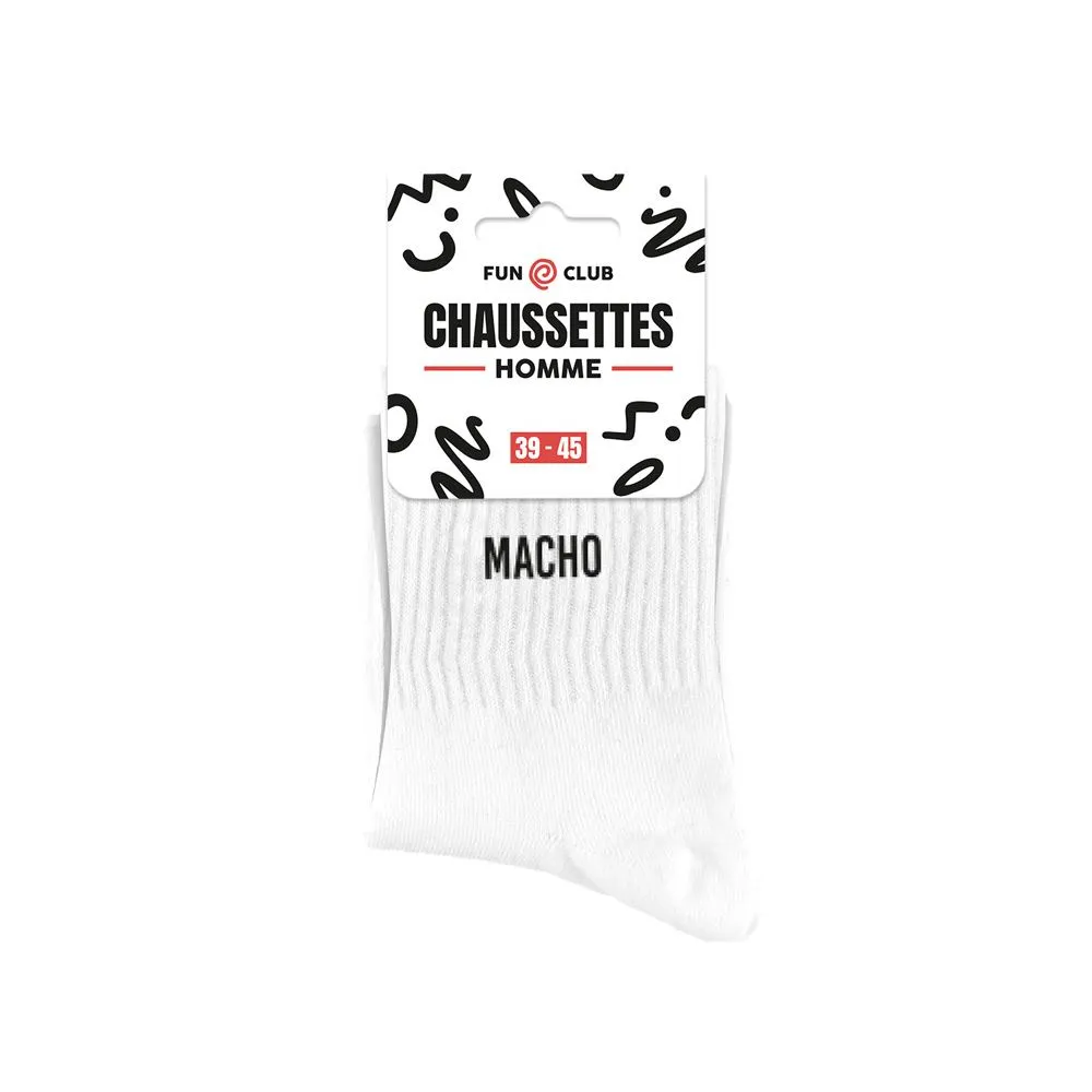 [STC-CD10069V24] Chaussettes Blanches Macho Homme