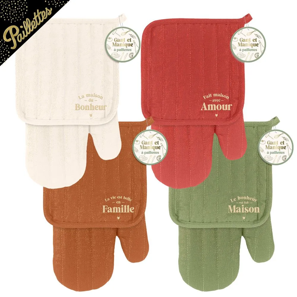 [STC-CD10495] Set Gant Et Manique A Paillettes Brodes 4Mods /24Pcs