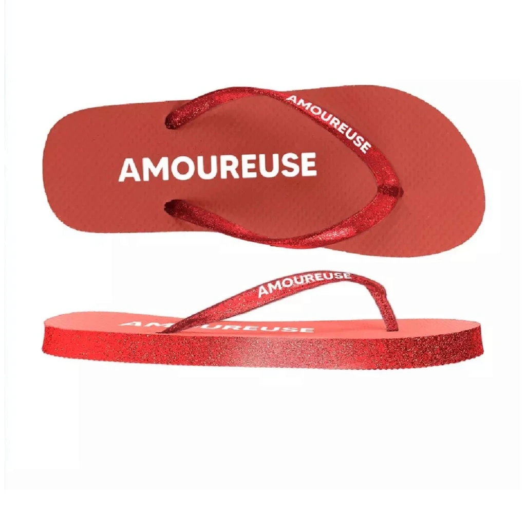 [STC-CD10410-1] Tongs Amoureuse rouge (36 - 37)