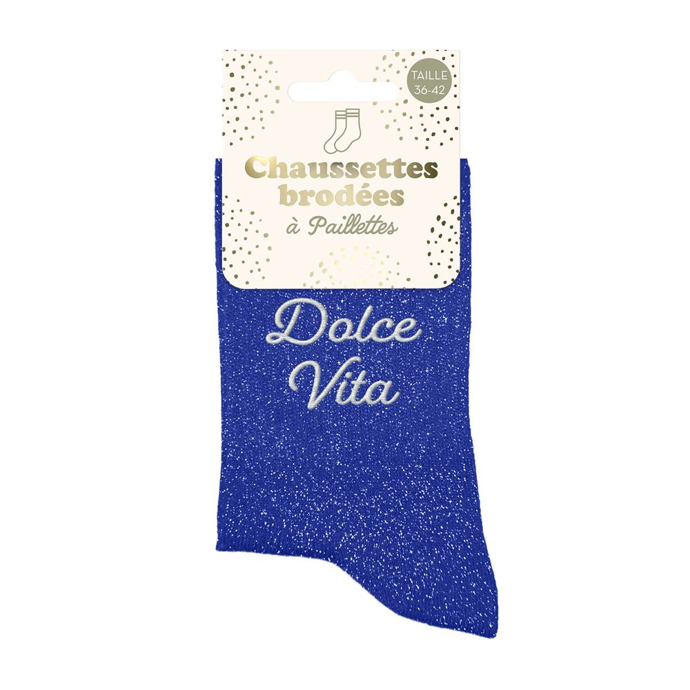 [STC-CD10502V08] Chaussettes Paillettes Brodees Dolce Vita