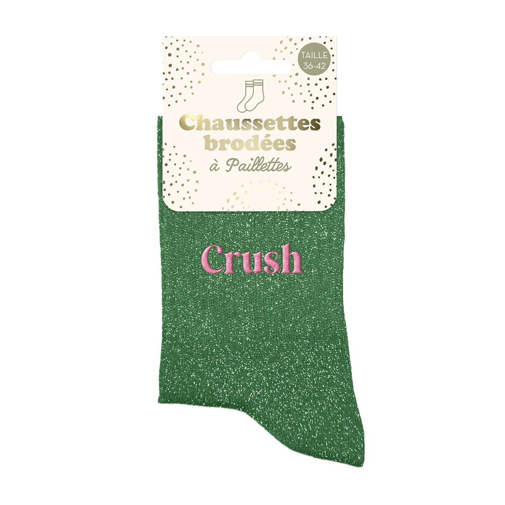 [STC-CD10502V21] Chaussettes Paillettes Brodees Crush