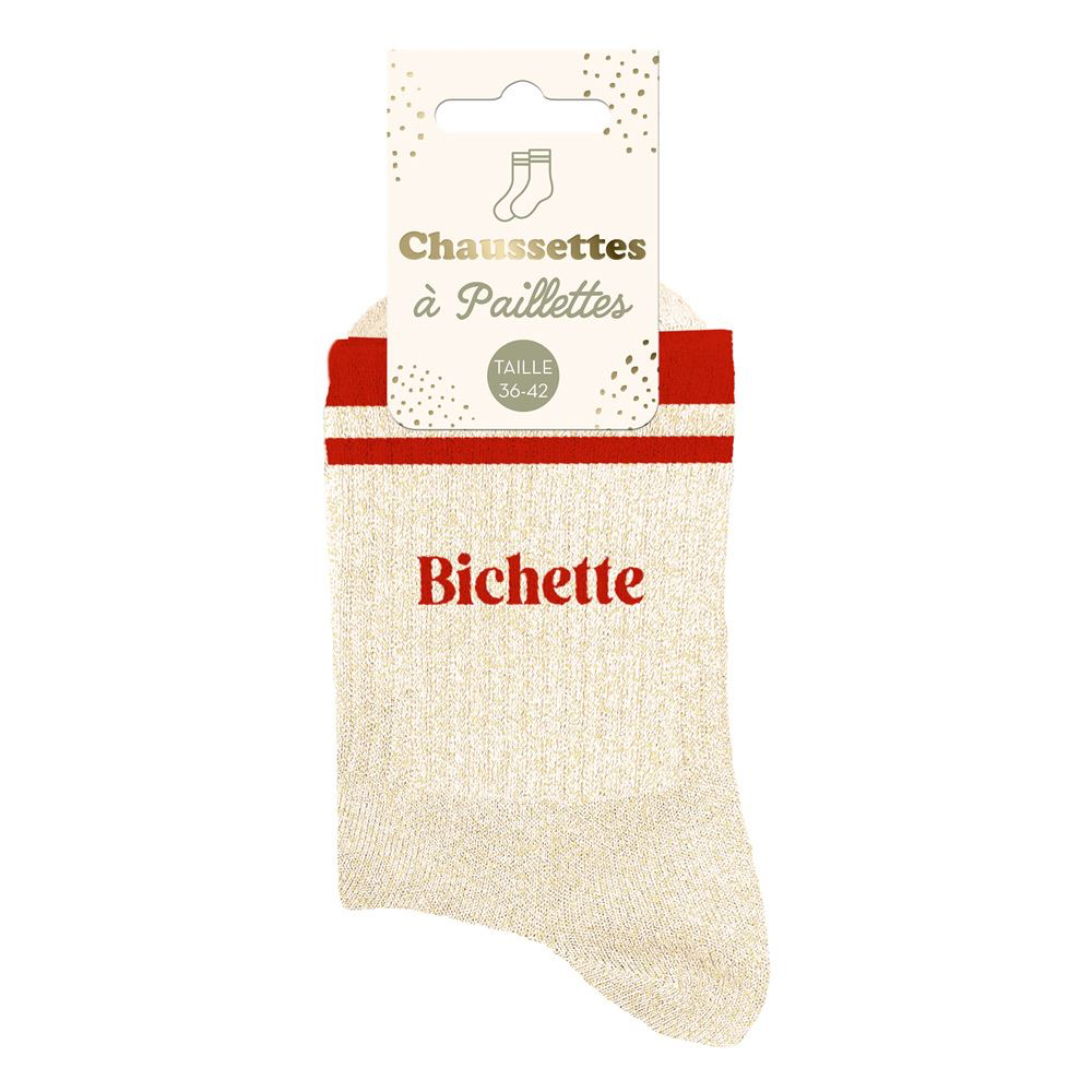 [STC-CD10705V01] Chaussettes Paillettes A Bandes Bichette