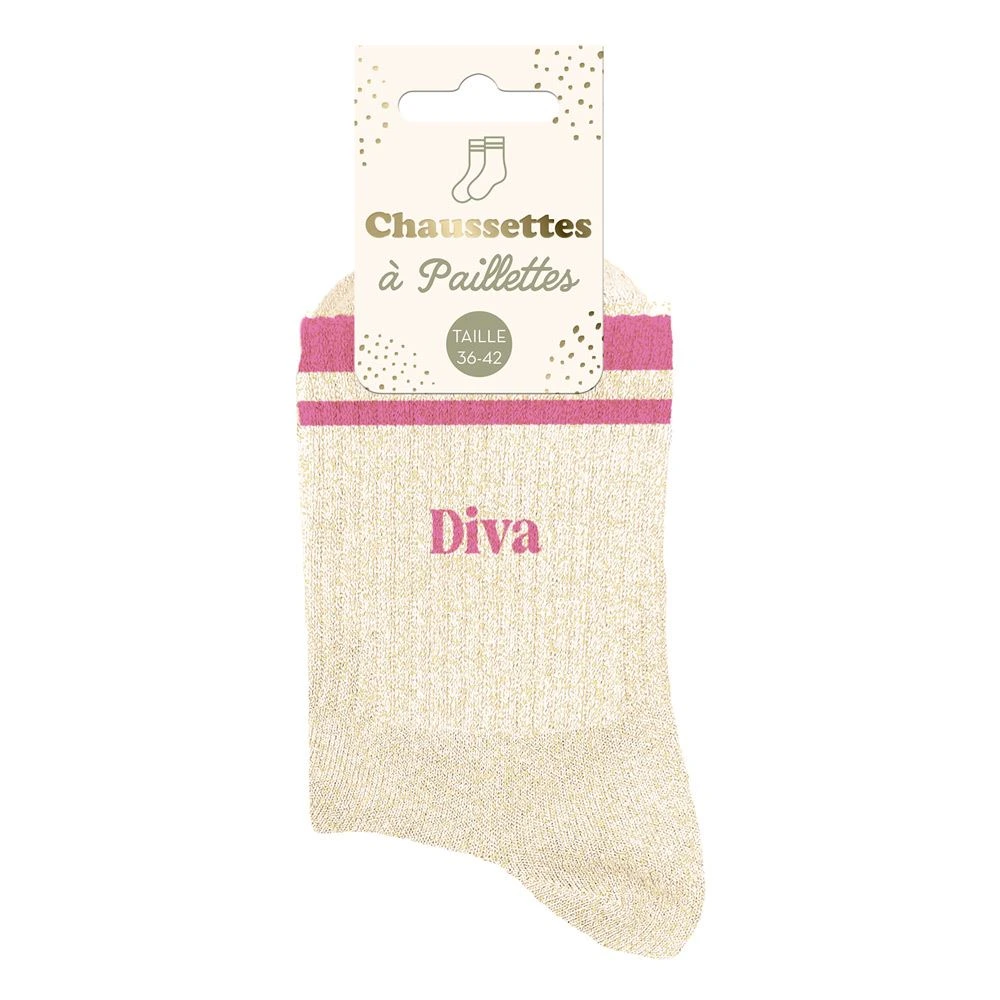 [STC-CD10705V06] Chaussettes Paillettes A Bandes Diva