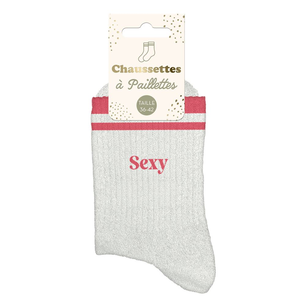 [STC-CD10705V10] Chaussettes Paillettes A Bandes Sexy