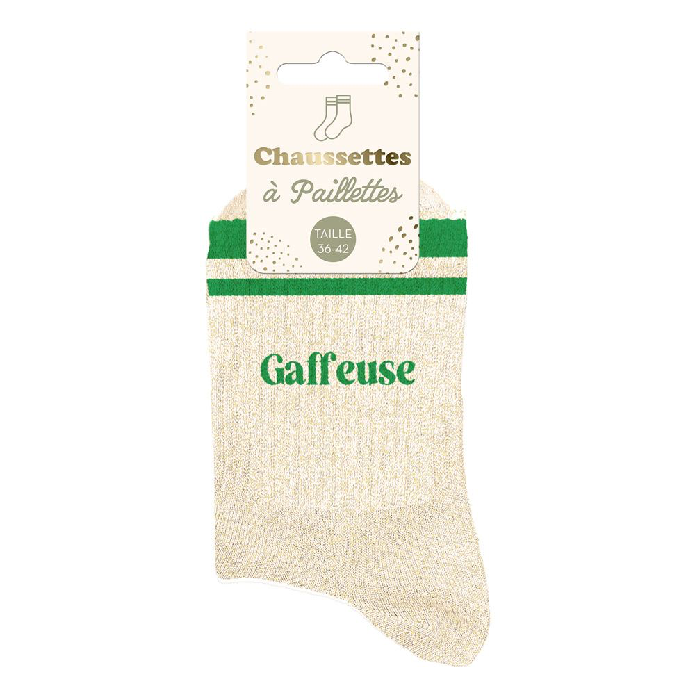 [STC-CD10705V13] Chaussettes Paillettes A Bandes Gaffeuse