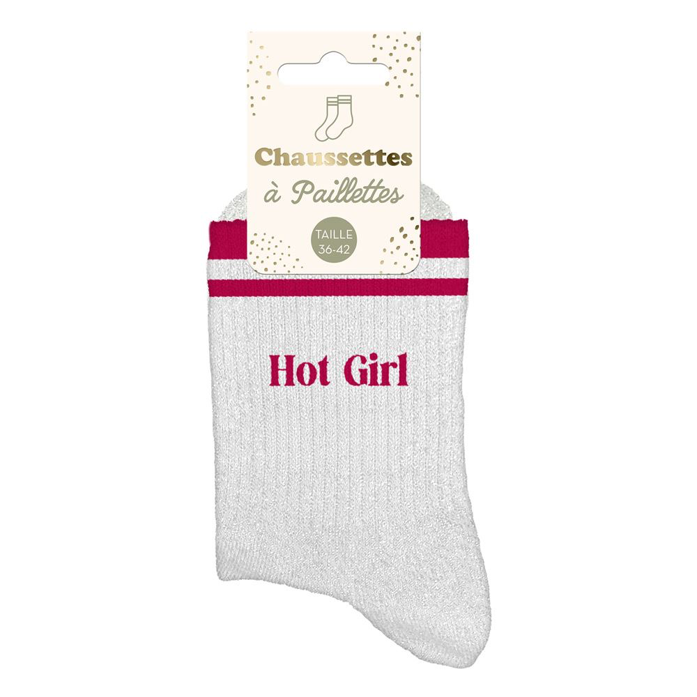 [STC-CD10705V14] Chaussettes Paillettes A Bandes Hot Girl