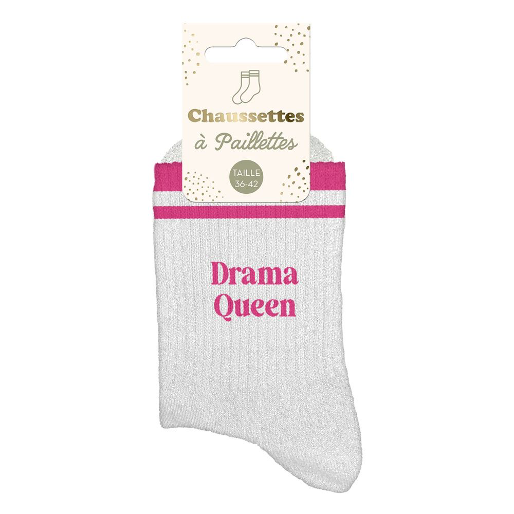 [STC-CD10705V17] Chaussettes Paillettes A Bandes Drama Queen